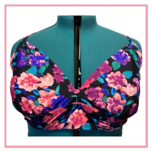 Time & Tru Size 3X Wide Strap V Wire Bikini Top - Picture 3 of 13